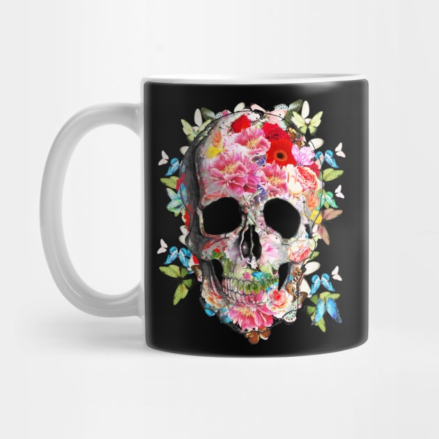 skull design,flowers,skeleton,floral by Collagedream